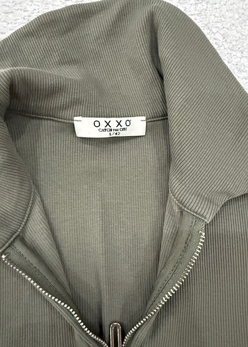 Haki Fermuarlı Yarım Boğazlı Kadın Kazak - Görsel 2