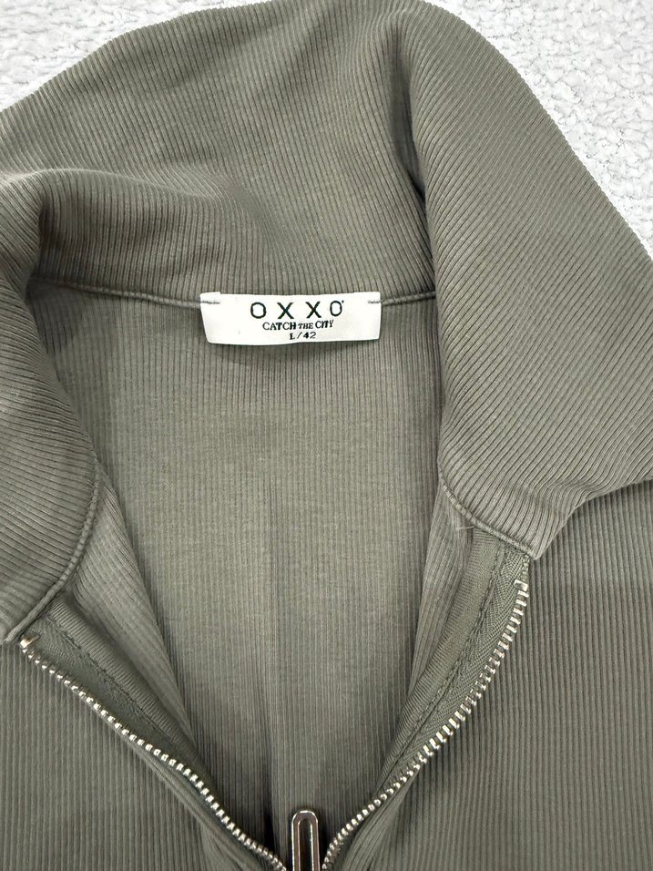 Haki Fermuarlı Yarım Boğazlı Kadın Kazak - Görsel 2