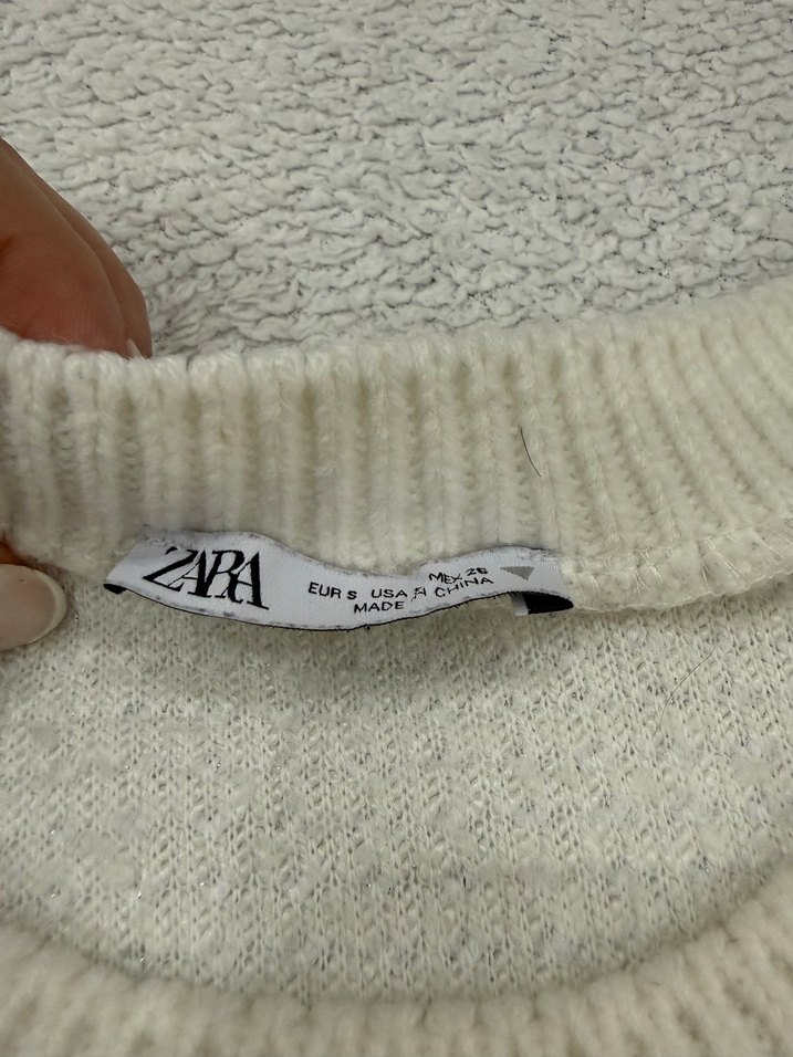 Beyaz Rahat Örgü Kadın Kazak - Görsel 2