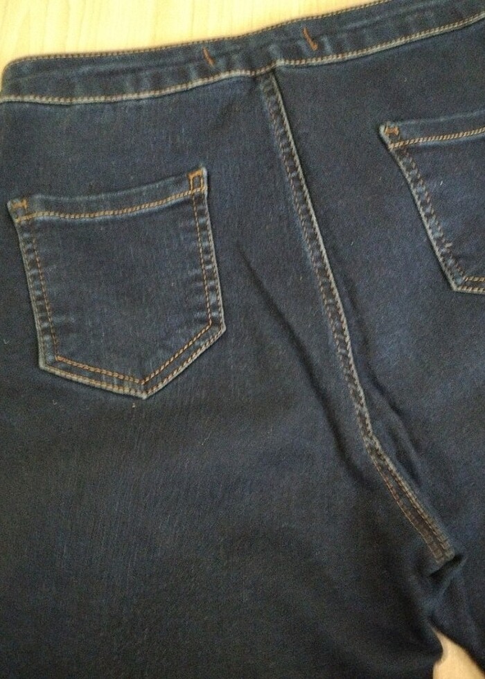 Lacivert sorunsuz jeans  - Görsel 3