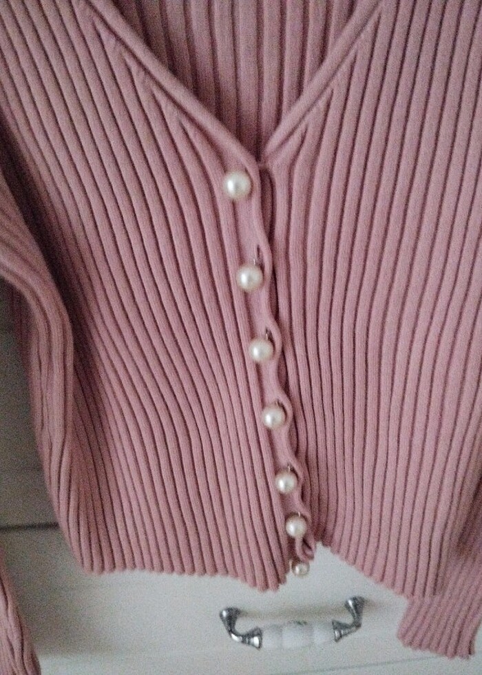 İnci düğmeli hırka  - Görsel 2