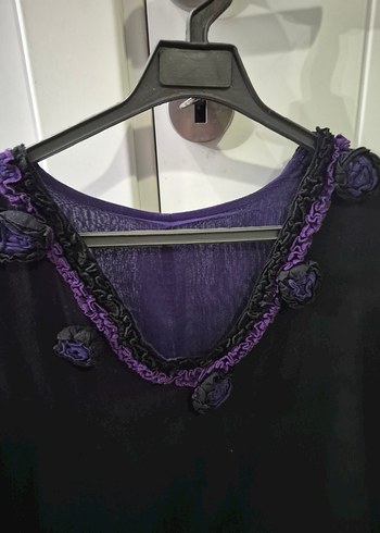 Uzun Mor şile bezi Elbise - Görsel 3