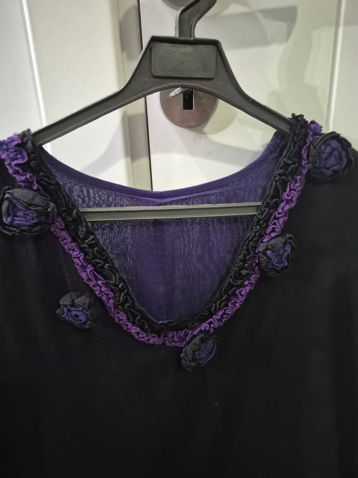 Uzun Mor şile bezi Elbise - Görsel 3