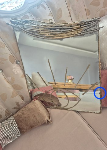 gold gümüş Detaylı Dekoratif Ayna - Görsel 10