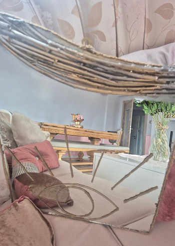 gold gümüş Detaylı Dekoratif Ayna - Görsel 7