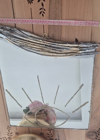 gold gümüş Detaylı Dekoratif Ayna - Görsel 2