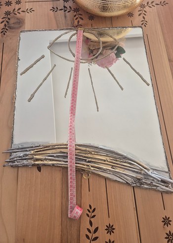 gold gümüş Detaylı Dekoratif Ayna - Görsel 3