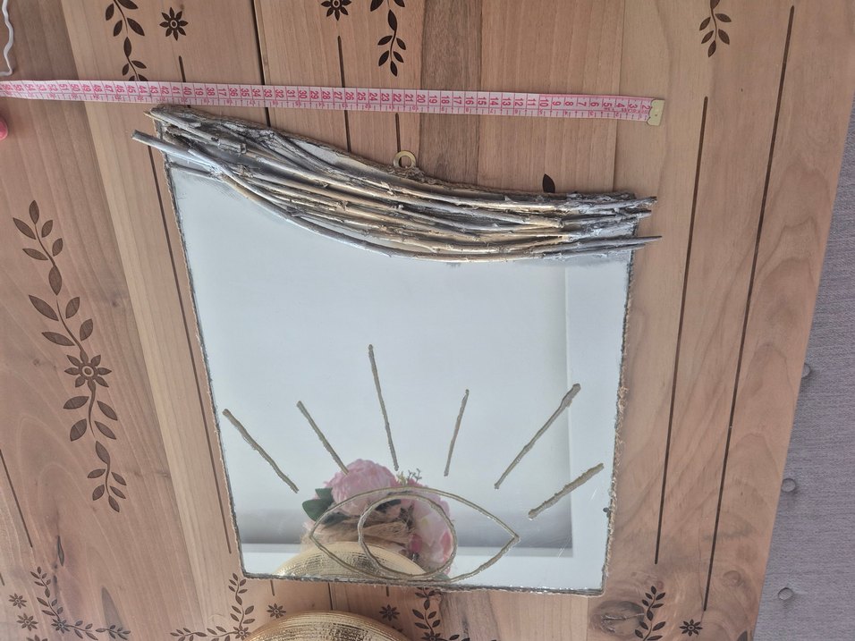 gold gümüş Detaylı Dekoratif Ayna - Görsel 2