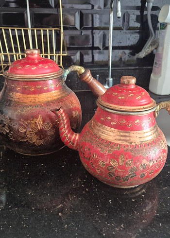 Kırmızı Bakır Çaydanlık - Görsel 6