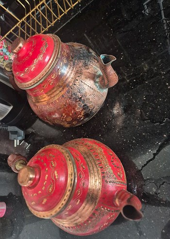 Kırmızı Bakır Çaydanlık - Görsel 5