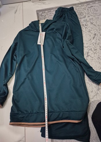 Kadın koyu yeşil  Kapüşonlu eşofman takımı - Görsel 6