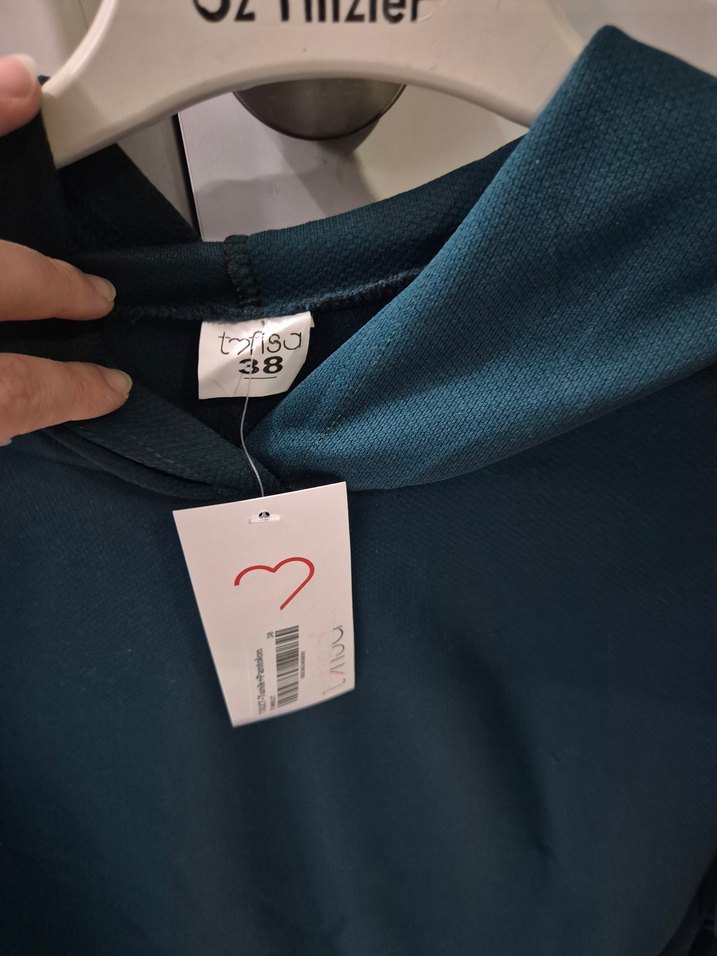 Kadın koyu yeşil  Kapüşonlu eşofman takımı - Görsel 3