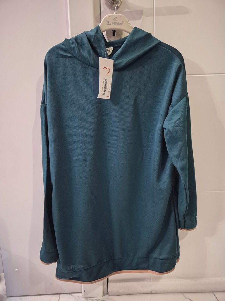 Kadın koyu yeşil  Kapüşonlu eşofman takımı - Görsel 2