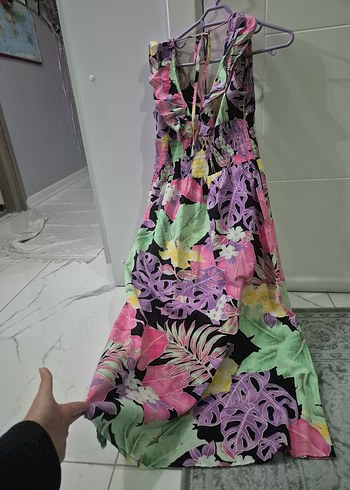 Renkli Bohem Uzun Elbise - Görsel 2