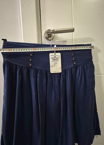 Düğmeli Lacivert Midi Etek - Görsel 6