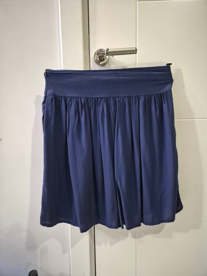 Düğmeli Lacivert Midi Etek - Görsel 2