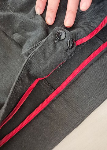 40 Beden Siyah Kumaş Kadın Pantolon, Kemerli, Normal Boy