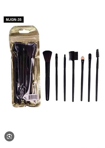 Siyah 7 Parça Makyaj Fırçası Seti - Görsel 6