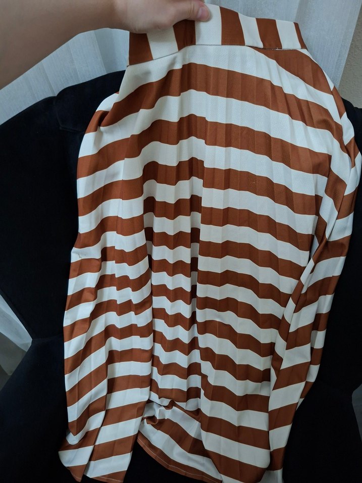 Kadın Kahverengi pileli etek - Görsel 2