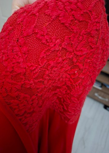 kırmızı abiye elbise. en net rengi 2. foto - Görsel 3