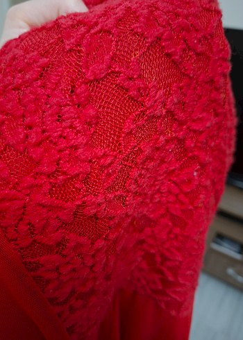 kırmızı abiye elbise. en net rengi 2. foto - Görsel 2