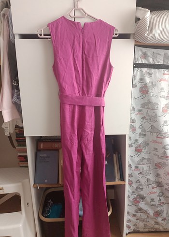 xs Beden pembe Renk Pembe Kemerli Uzun Kadın Tulum