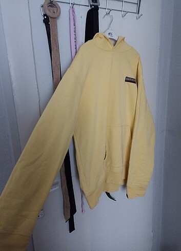 Napapijri Sarı Oversize büyük beden sweatshirt 