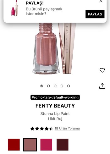 Fenty Beauty Fenty Beauty Rujlar Stunna lip paint Çookk kalıcı incecik likit
