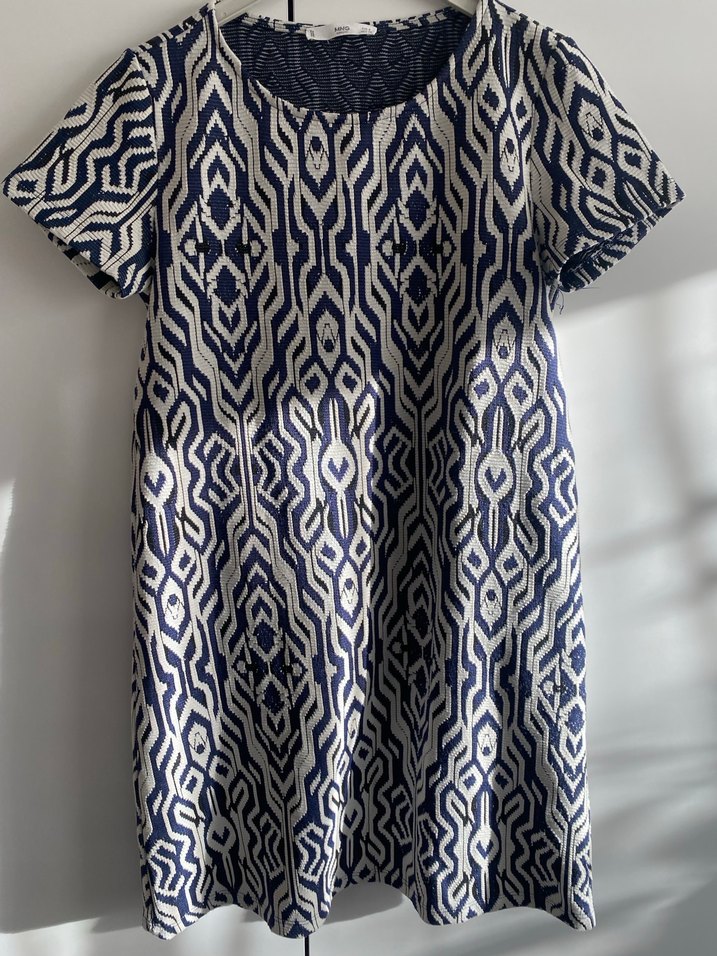 Lacivert Bohem Pliseli Hamile Tunik - Görsel 2