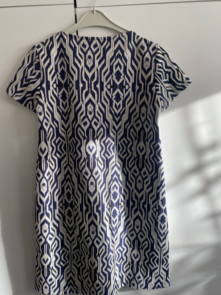 Lacivert Bohem Pliseli Hamile Tunik - Görsel 3