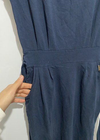 Lacivert Kemerli Midi Kadın Elbise - Görsel 2
