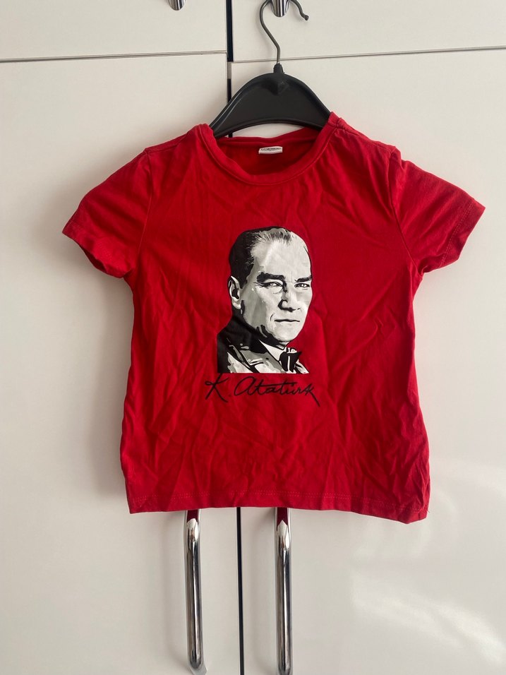 Kırmızı Erkek Çocuk Baskılı Kısa Kollu Tişört - Görsel 4