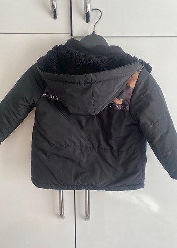 Erkek Çocuk Siyah Kamuflaj Desenli Kemerli Mont - Görsel 5