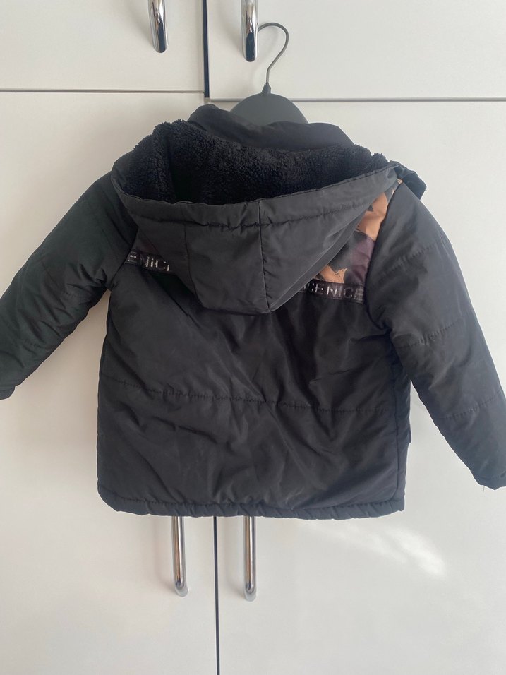 Erkek Çocuk Siyah Kamuflaj Desenli Kemerli Mont - Görsel 5