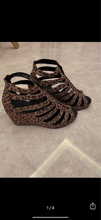 H&M leopar desenli ayakkabi