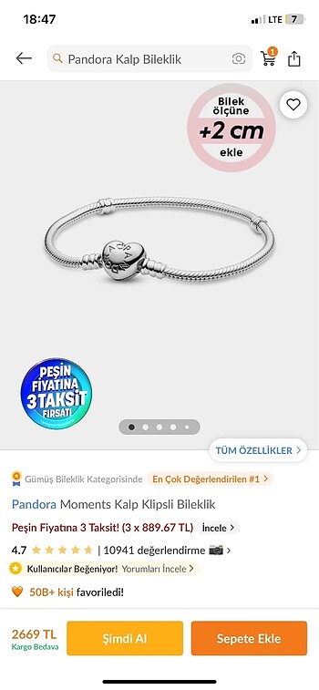 Beden beyaz Renk Pandora Bileklik Charm
