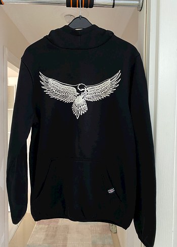 Siyah Baskılı Kadın Sweatshirt
