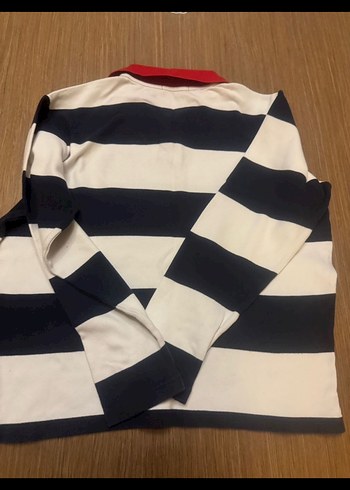 Kırmızı yakalı uzun kollu erkek polo tişört - Görsel 2