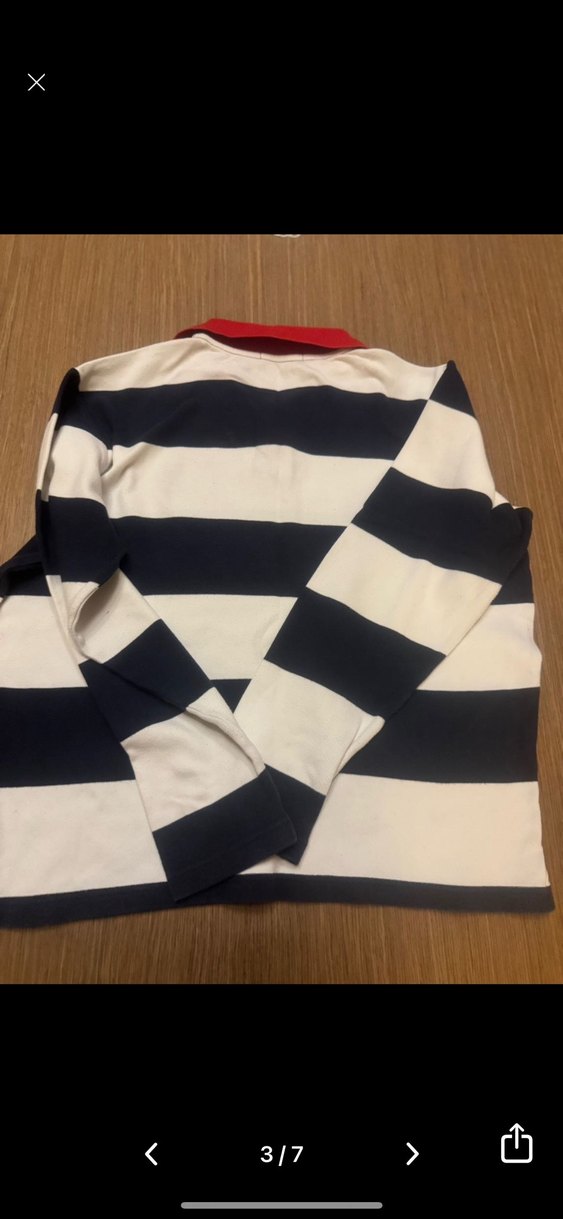 Kırmızı yakalı uzun kollu erkek polo tişört - Görsel 2