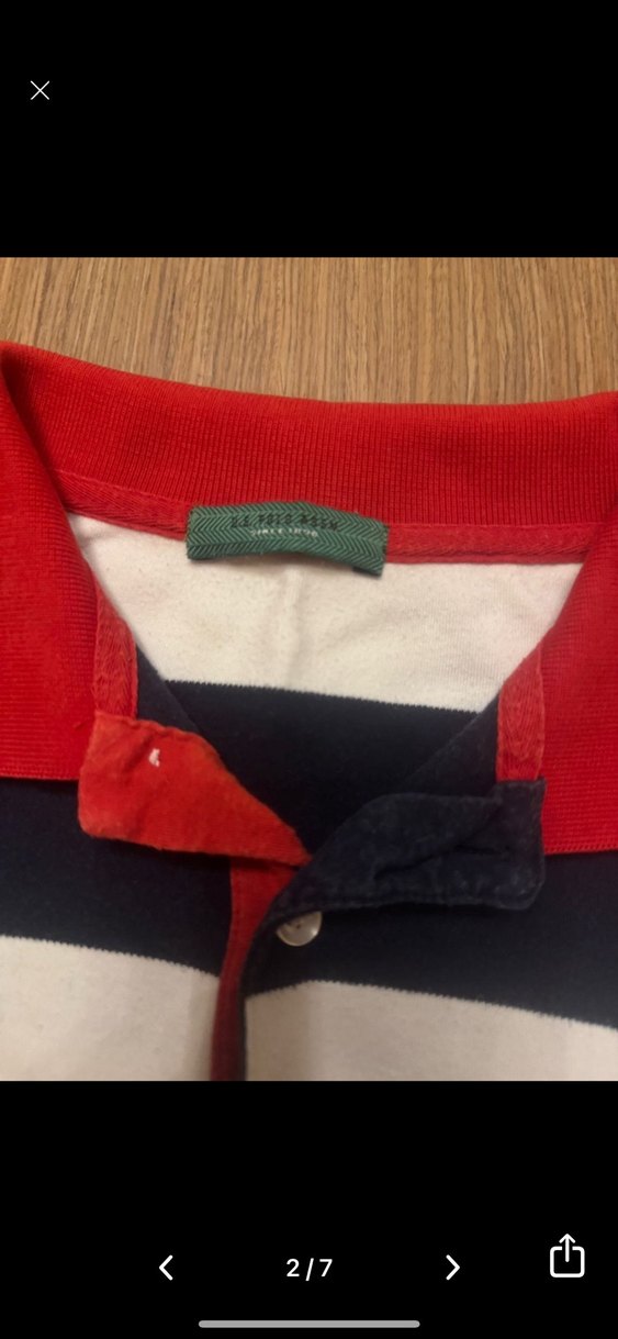 Kırmızı yakalı uzun kollu erkek polo tişört - Görsel 3