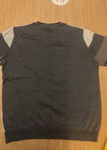 Gri Kareli V Yaka Erkek kazak - Görsel 2