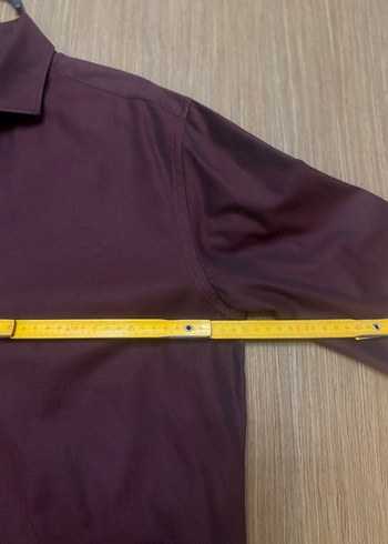 Bordo Erkek Uzun Kollu Düğmeli Gömlek - Görsel 4