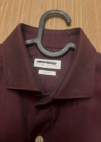 Bordo Erkek Uzun Kollu Düğmeli Gömlek - Görsel 3