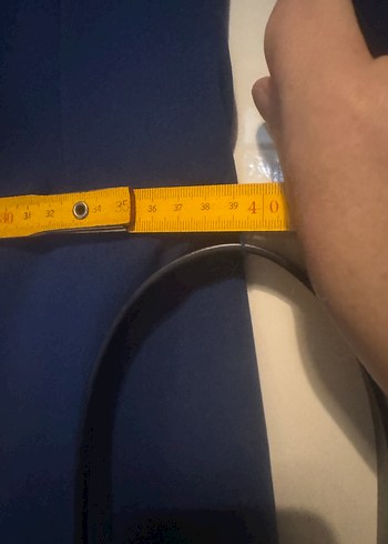 Kemerli Lacivert Uzun Kadın Elbise - Görsel 7