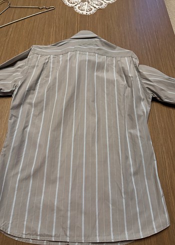 Gri Düğmeli Erkek Gömlek Uzun Kollu - Görsel 4