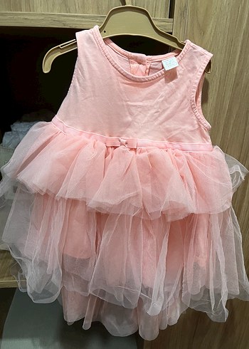Kız Çocuk Pembe Fırfırlı Elbise