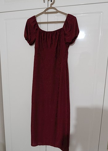 m Beden Bordo Midi Elbise