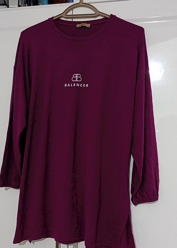 Bordo Uzun Kollu Kadın Tunik - Görsel 2