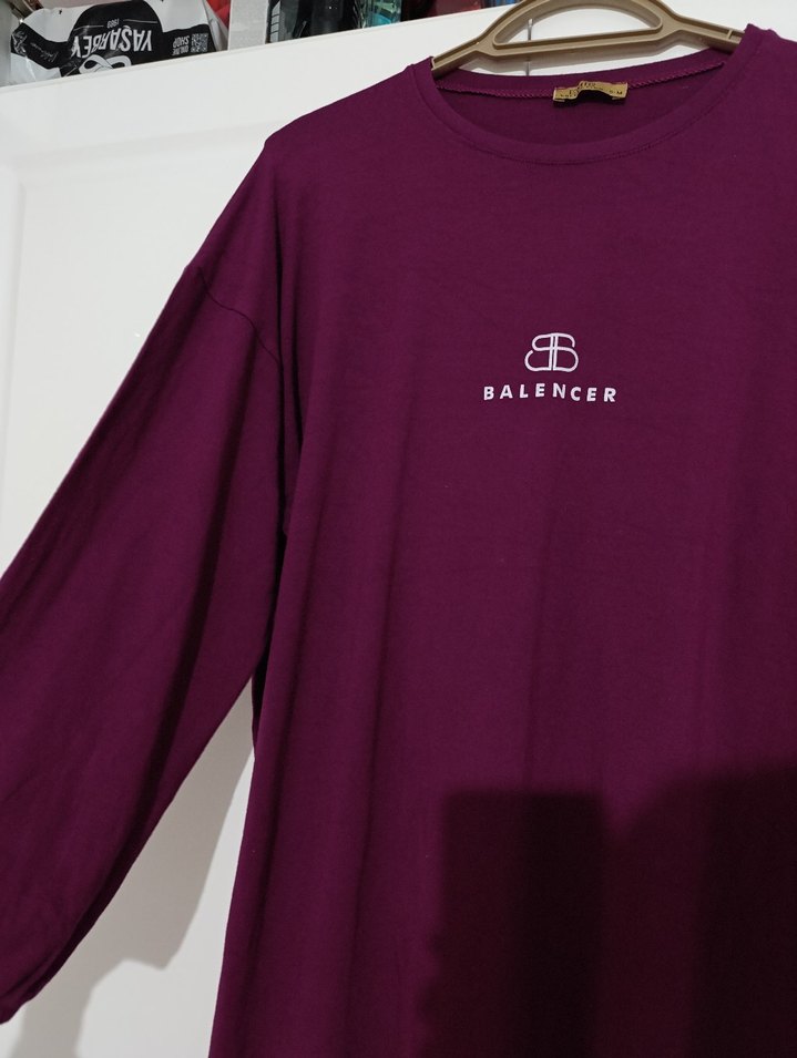 Bordo Uzun Kollu Kadın Tunik - Görsel 3