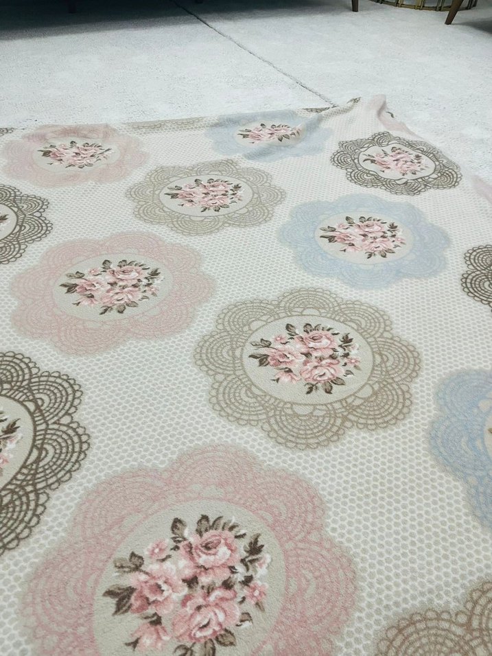 Çiçek Desenli HALI ÖRTÜSÜ #HALIÖRTÜS - Görsel 4